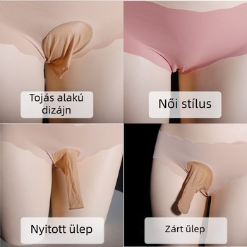 Plusz méretű férfi tangabugyi nyitott ágyékkal, csipkével és Ice Silk anyaggal