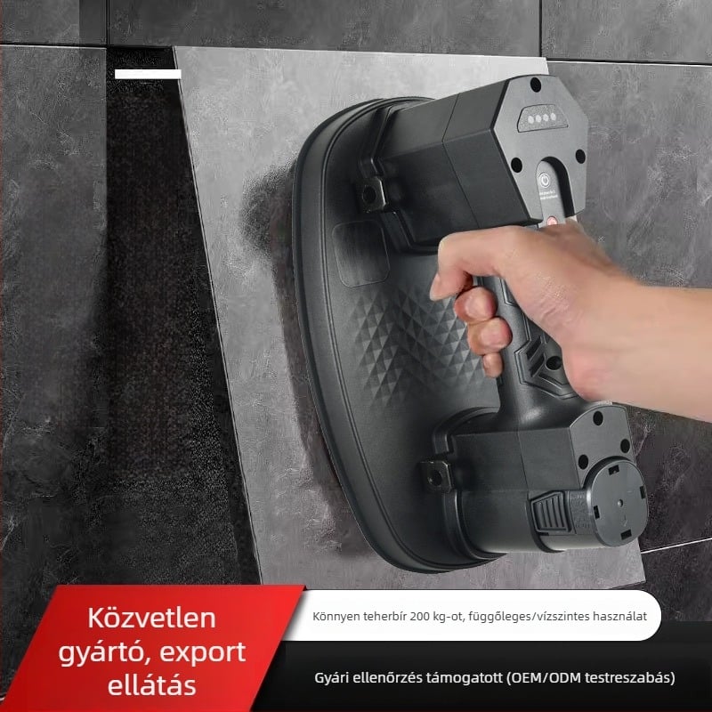 Longben akkumulátoros vákuumos emelő üveghez, csempéhez és márványhoz – erős szívóhatás, méretei 300 × 180 mm