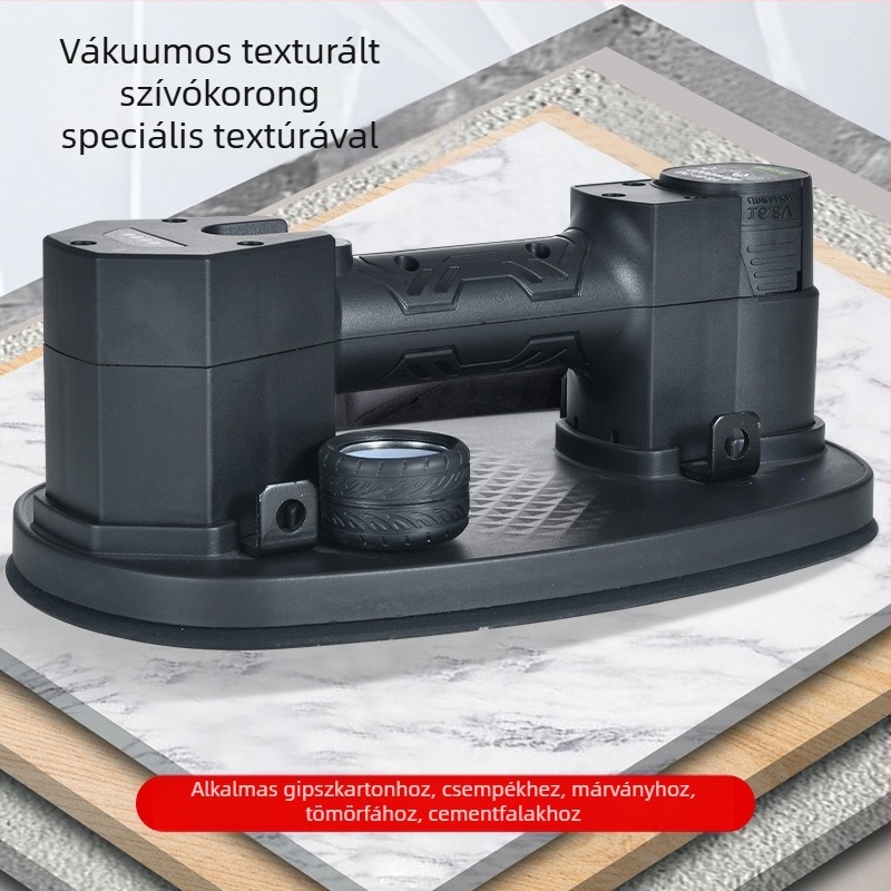 Longben akkumulátoros vákuumos emelő üveghez, csempéhez és márványhoz – erős szívóhatás, méretei 300 × 180 mm