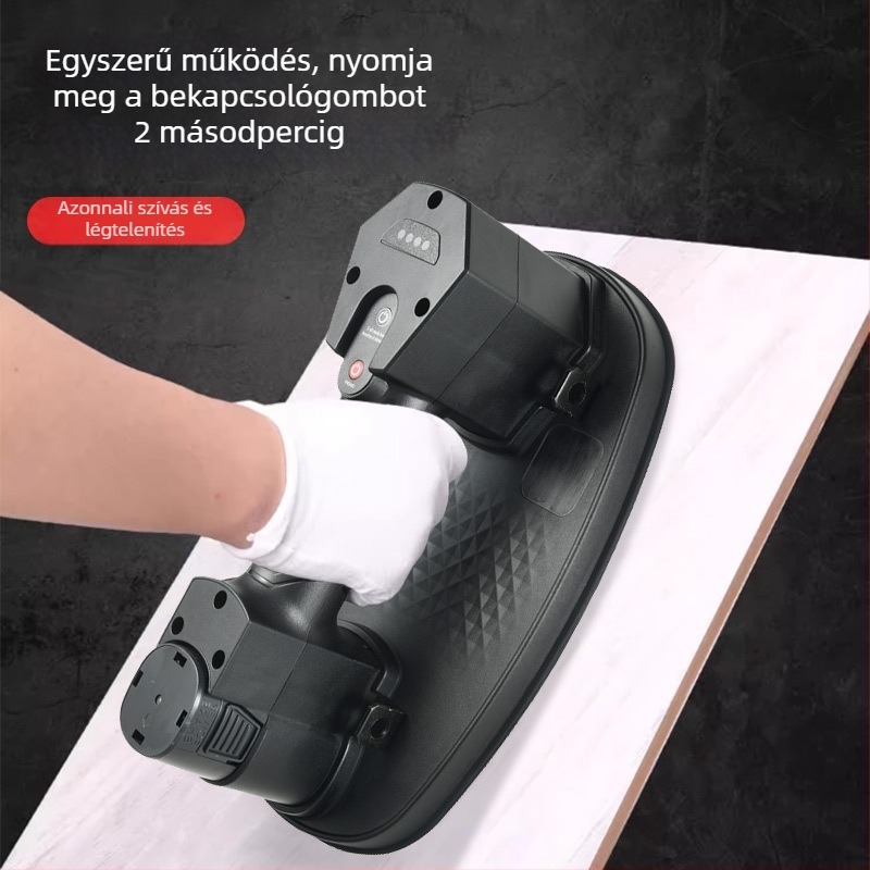 Longben akkumulátoros vákuumos emelő üveghez, csempéhez és márványhoz – erős szívóhatás, méretei 300 × 180 mm