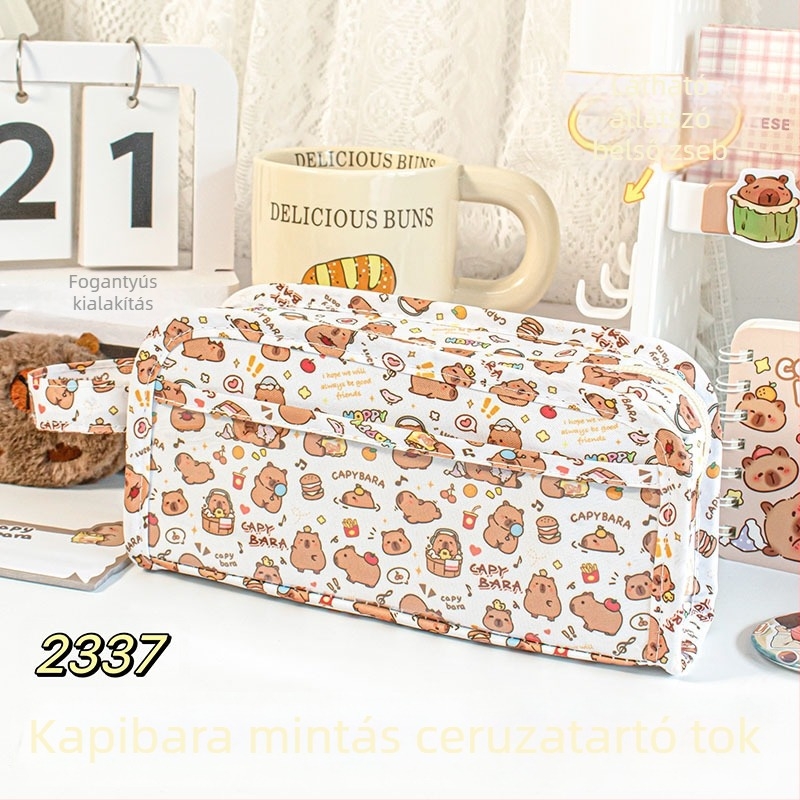 Capybara tolltartó általános- és középiskolások számára, nagy kapacitású, hordozható, többszintű dizájn