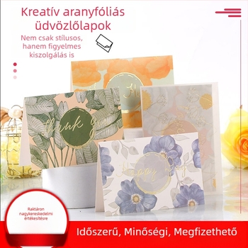 Készleten lévő üdvözlőlap készlet bronzfóliával sulfátpapíron, friss dizájn, Qixi és Tanárnapra