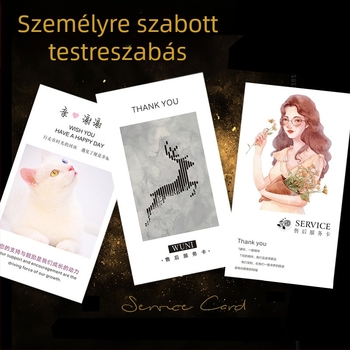 Utólagos szolgáltatási kártya és köszönő kártya fényes papíron, négyszínnyomás