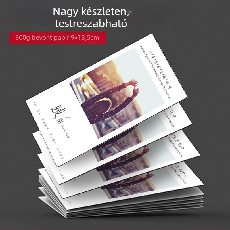 Művészi friss stílusú utóértékesítési kártya készlet: visszaküldés/csere kártya, fénykép kártya, piros boríték kártya, kaparós kártya, dicséret kártya