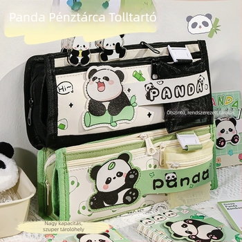 Rajzfilm panda tolltartó, nagy kapacitású, iskolai kellék