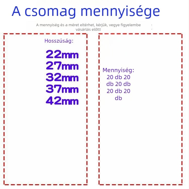 Kiemelkedő erősségű szögek készlet: falakhoz, képek felakasztásához, reklámokhoz, cementhez, 62 mm-es szögpisztolyhoz