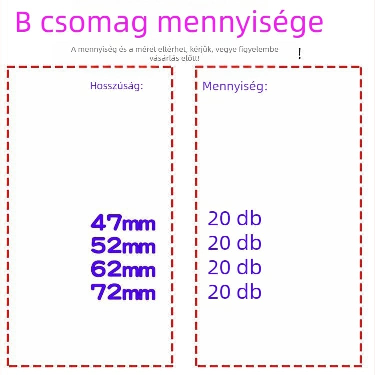 Kiemelkedő erősségű szögek készlet: falakhoz, képek felakasztásához, reklámokhoz, cementhez, 62 mm-es szögpisztolyhoz