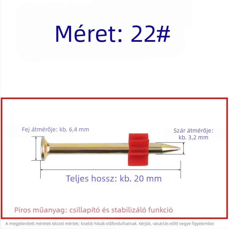 Kiemelkedő erősségű szögek készlet: falakhoz, képek felakasztásához, reklámokhoz, cementhez, 62 mm-es szögpisztolyhoz