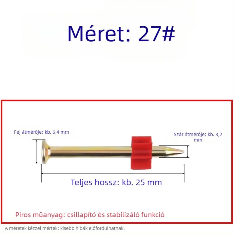 Kiemelkedő erősségű szögek készlet: falakhoz, képek felakasztásához, reklámokhoz, cementhez, 62 mm-es szögpisztolyhoz