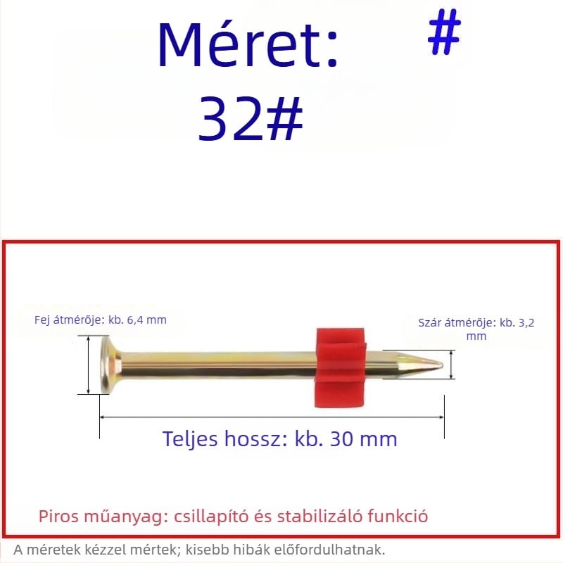 Kiemelkedő erősségű szögek készlet: falakhoz, képek felakasztásához, reklámokhoz, cementhez, 62 mm-es szögpisztolyhoz