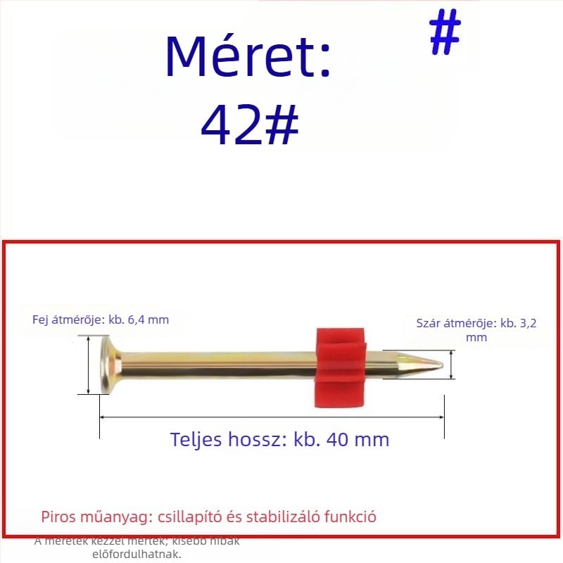 Kiemelkedő erősségű szögek készlet: falakhoz, képek felakasztásához, reklámokhoz, cementhez, 62 mm-es szögpisztolyhoz