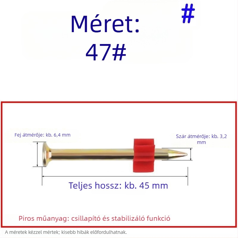 Kiemelkedő erősségű szögek készlet: falakhoz, képek felakasztásához, reklámokhoz, cementhez, 62 mm-es szögpisztolyhoz