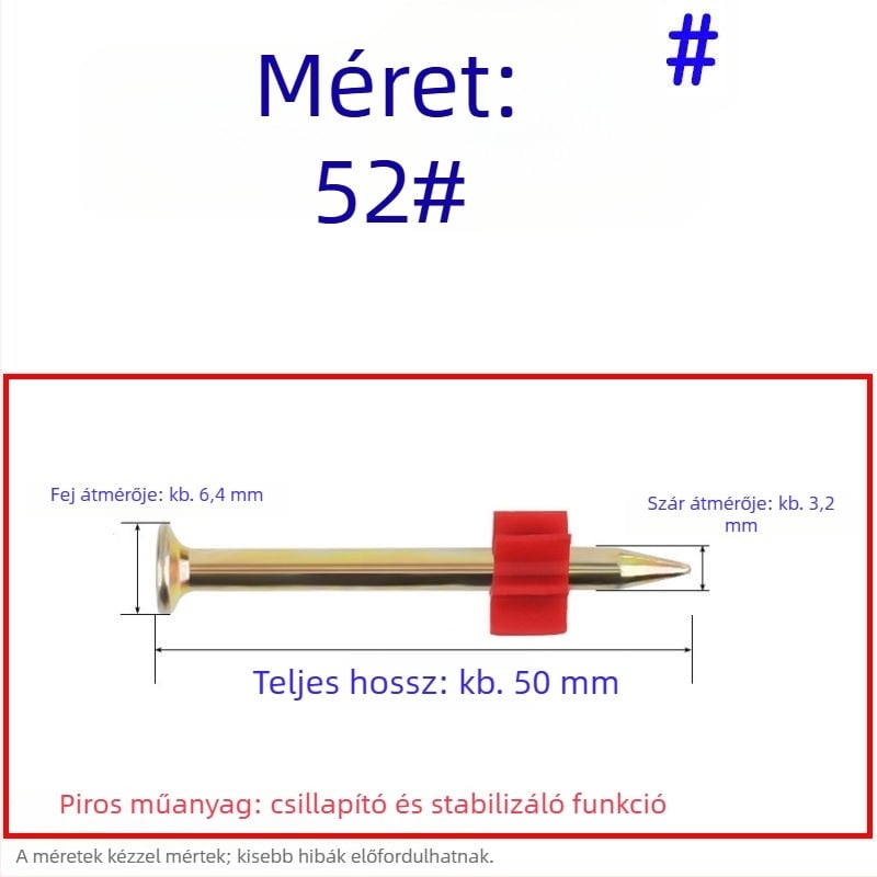 Kiemelkedő erősségű szögek készlet: falakhoz, képek felakasztásához, reklámokhoz, cementhez, 62 mm-es szögpisztolyhoz