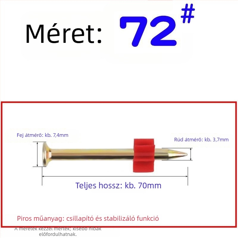 Kiemelkedő erősségű szögek készlet: falakhoz, képek felakasztásához, reklámokhoz, cementhez, 62 mm-es szögpisztolyhoz