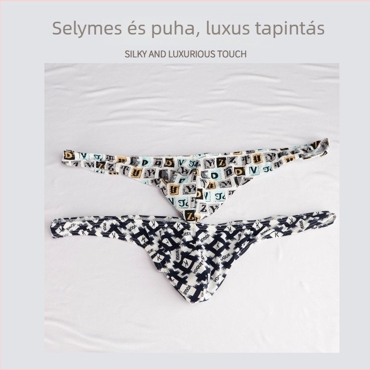 Ice Silk férfi tangabugyi – alacsony derék, lélegző, testformáló, nylon