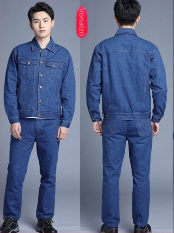 Denim munkaruha autójavításhoz – masszív hosszú ujjú kabát és ruhaszett