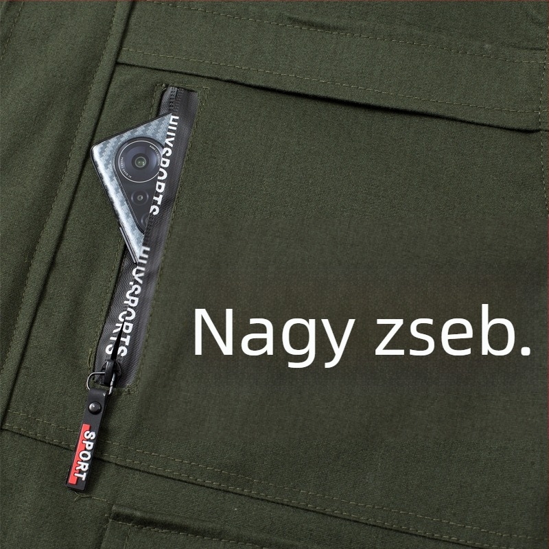 Pamut munkaruházati dzseki tavasz–őszre, védőruha hegesztéshez és építkezéshez, férfi gyári egyenruha