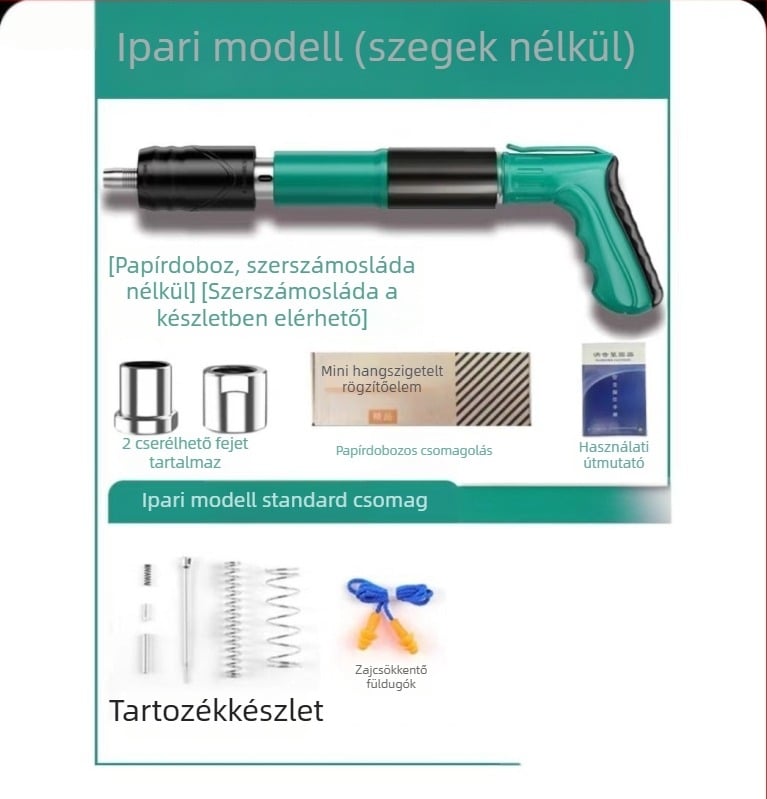 Mennyezetre szerelő eszköz – integrált szegezőpisztoly, mini pisztoly, 7.3, műanyag–acél modell