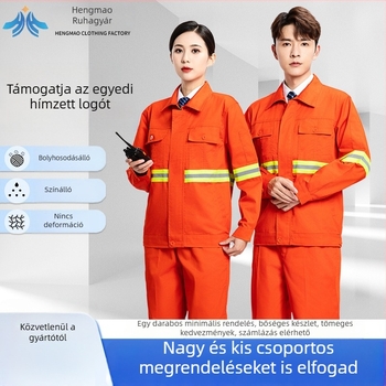Tavasz–Ősz hosszú ujjú munkaruha szett férfiaknak, tűzálló védőruha gyárnak, műhelynek és autójavításra