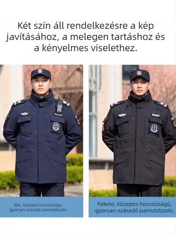 Férfi téli munkaruházat pamutbetétes kabát, kétszintes biztonsági együttes, kopásálló munkaruha