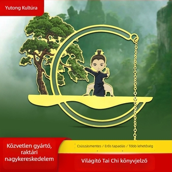 Kreatív fémből készült könyvjelző, világító Tai Chi kivágott mintával, ősi stílusban, diákoknak és tanároknak, ballagási ajándék