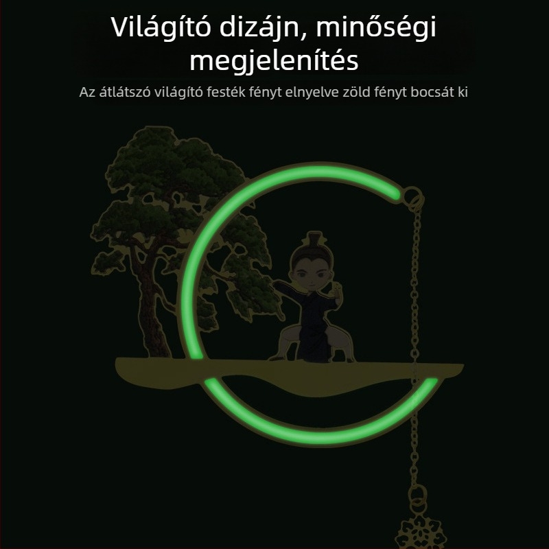Kreatív fémből készült könyvjelző, világító Tai Chi kivágott mintával, ősi stílusban, diákoknak és tanároknak, ballagási ajándék