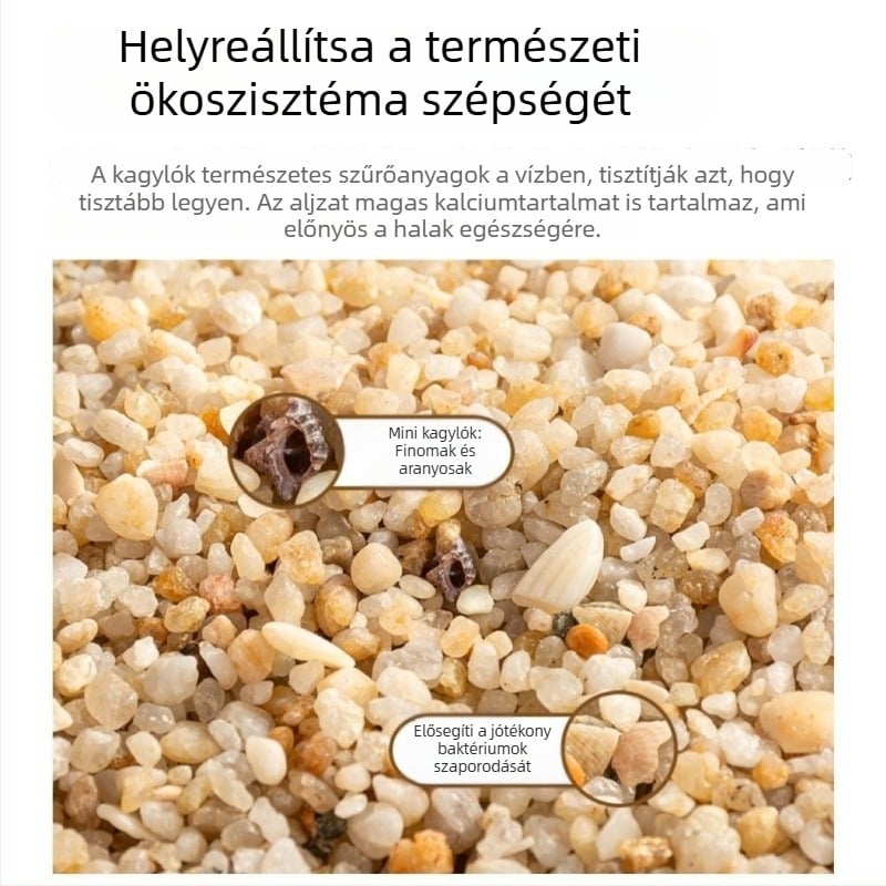 Természetes tengeri homok akváriumhoz, aljzat vízi növényekhez, teknősök és rákok számára