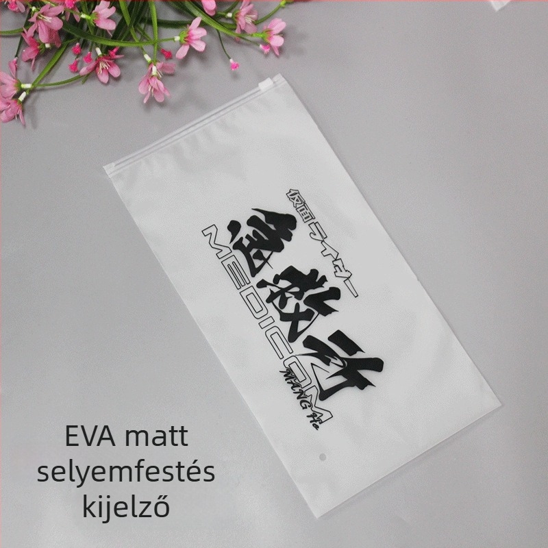 Átlátszó cipzáras tasak ruházathoz, PE műanyag zárható tasak fehérnemű csomagolásához, nagy méret