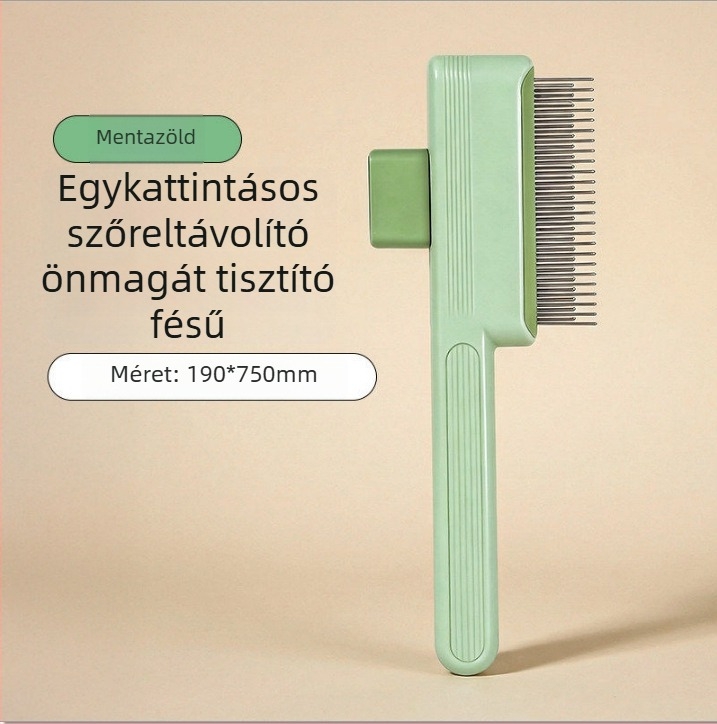 Hosszú szőrű macska számára készült, tüskés fésű a szétválasztáshoz és a laza szőr eltávolításához, ápoló ecset