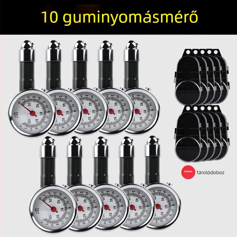 Gumiabroncsnyomás-mérő, magas precizitású nyomásmérő fejjel, autógumi nyomásfigyelő, levegőfeltöltő pisztoly és felfújófej
