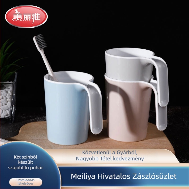 Meiliya kétszínű műanyag pohár a száj és a fogkeféhez, otthoni és kollégiumi használatra