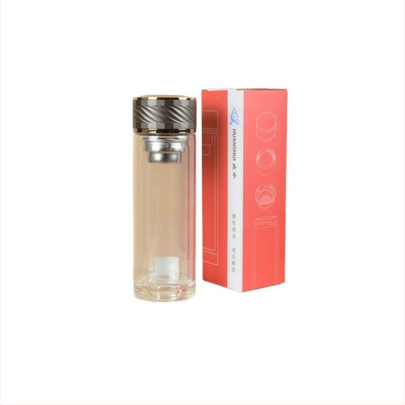 Kétfalú üvegpohár egyéni logóval – hőszigetelt, hőálló teás pohár