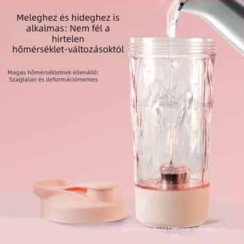 Hordozható fehérje shaker pohár újratölthető akkumulátorral, automatikus töltéssel – ideális kávéhoz és fehérje shake-hez