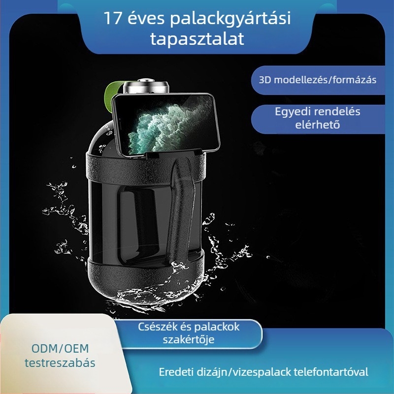 Nyári egyetemi hallgatók számára kültéri edzésre tervezett, nagy kapacitású, élelmiszer-minőségű PET sportos vízpalack személyre szabott logóval