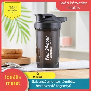 Fitnesz shaker pohár mérőskálával – szivárgásmentes keverő pohár tej-tea és fehérje shake-ekhez
