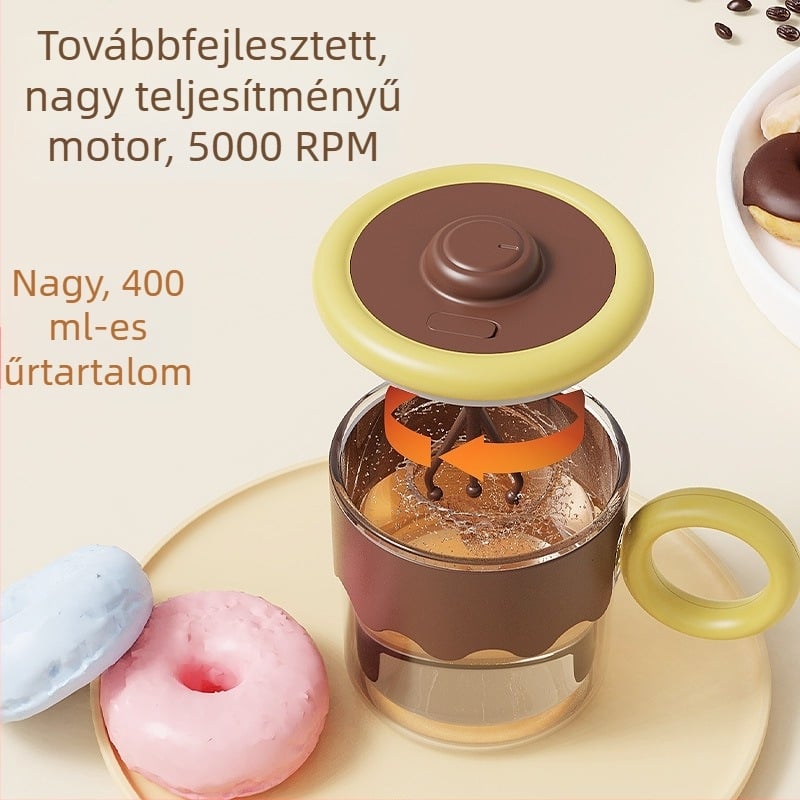 Elektromos automata shaker pohár egy gombnyomásos keveréssel kávéhoz és tejporhoz, élelmiszer-minőségű anyag, ajándék a fitneszhez