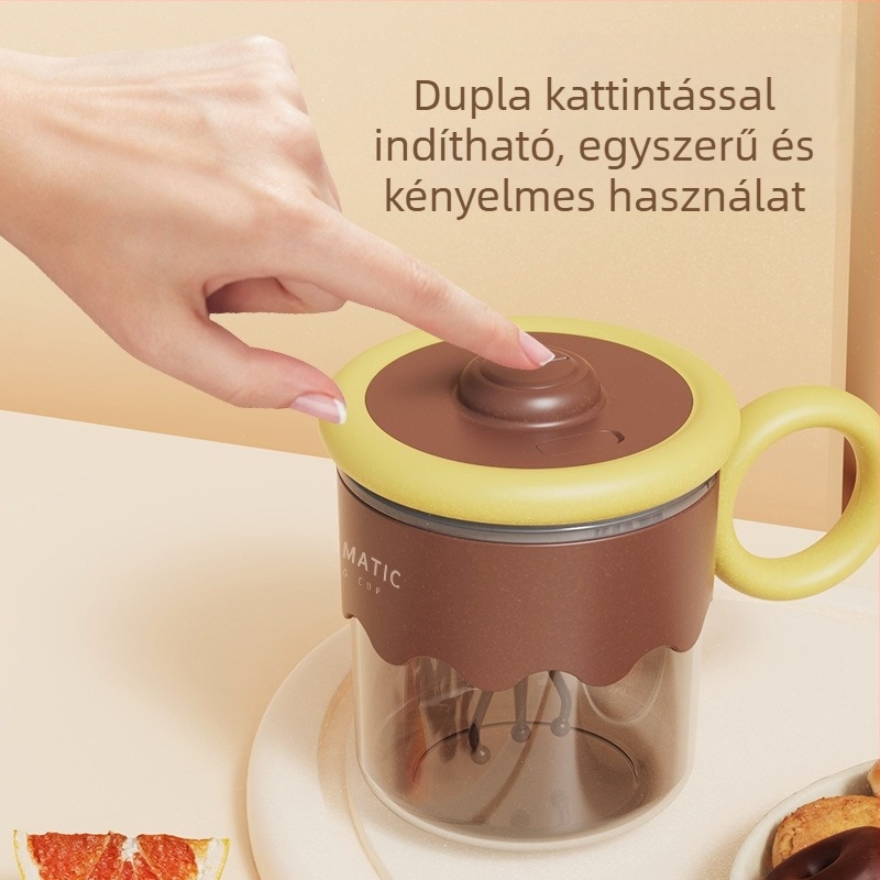 Elektromos automata shaker pohár egy gombnyomásos keveréssel kávéhoz és tejporhoz, élelmiszer-minőségű anyag, ajándék a fitneszhez