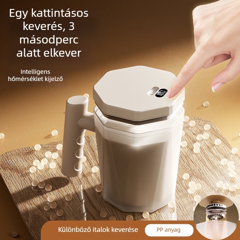 Elektromos automatikus keverő pohár egygombos keveréssel, kávéhoz és tejporhoz, élelmiszer-minőségű anyagból készült shaker