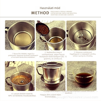 Rozsdamentes acél pour-over kávé dripper