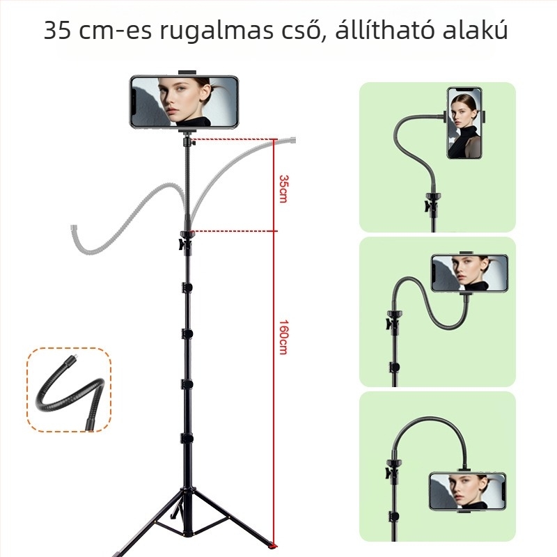 Padláson álló mobiltelefon-trípod, állítható hajlékony nyakkal, hordozható fotózáshoz