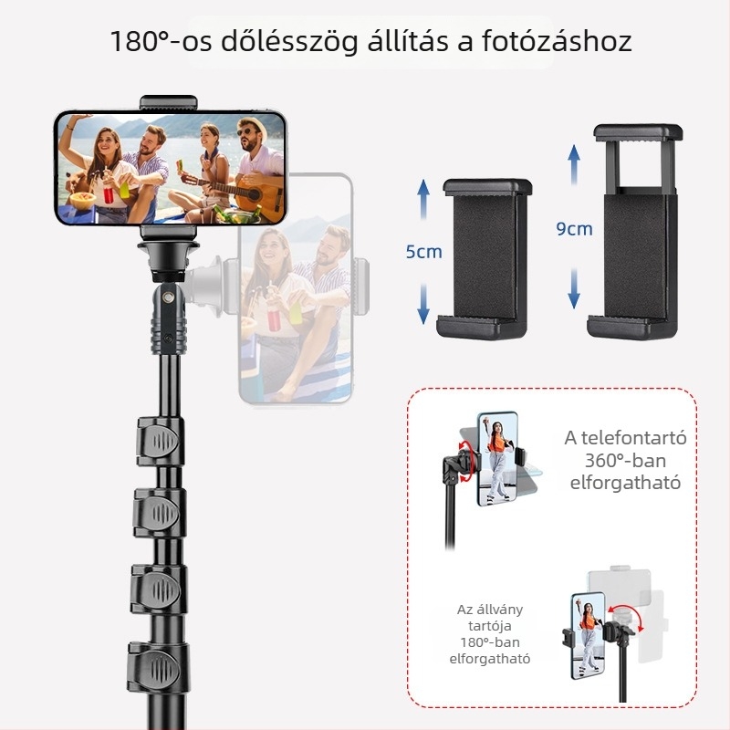 Padláson álló mobiltelefon-trípod, állítható hajlékony nyakkal, hordozható fotózáshoz