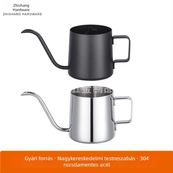 304 rozsdamentes acélból készült pour-over kávékanna hosszú vékony nyílással, teflon bevonattal