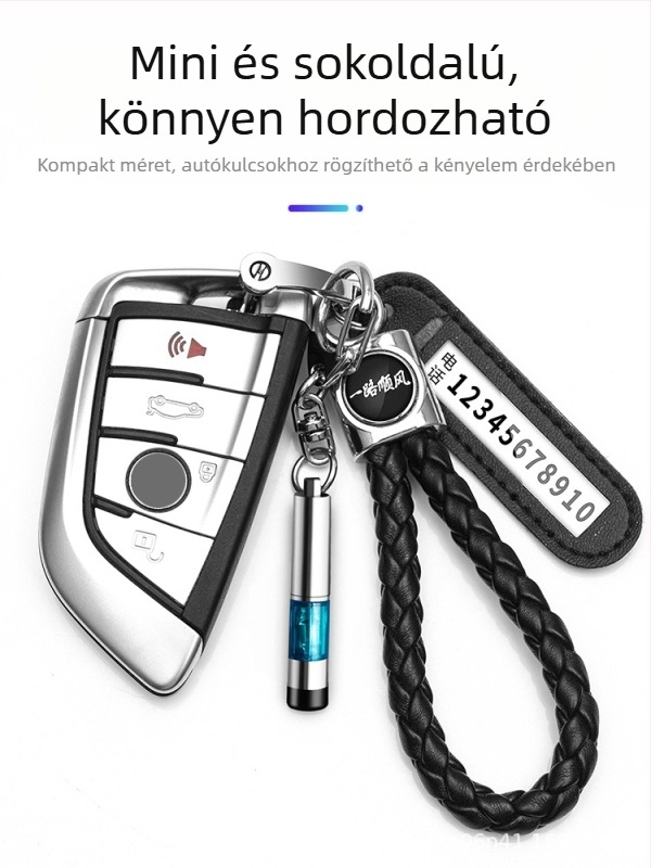 Autóhoz tervezett hordozható antistatizáló toll kulcstartóval – téli használatra