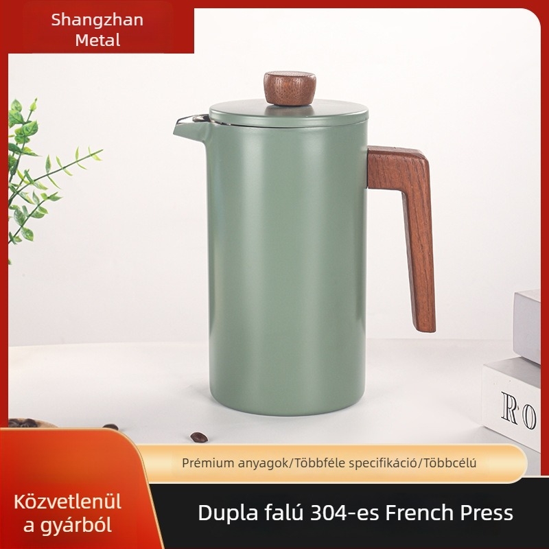 304 rozsdamentes acél szűrő otthoni használatra, tejhabosítás és tea-kávé, francia press stílus