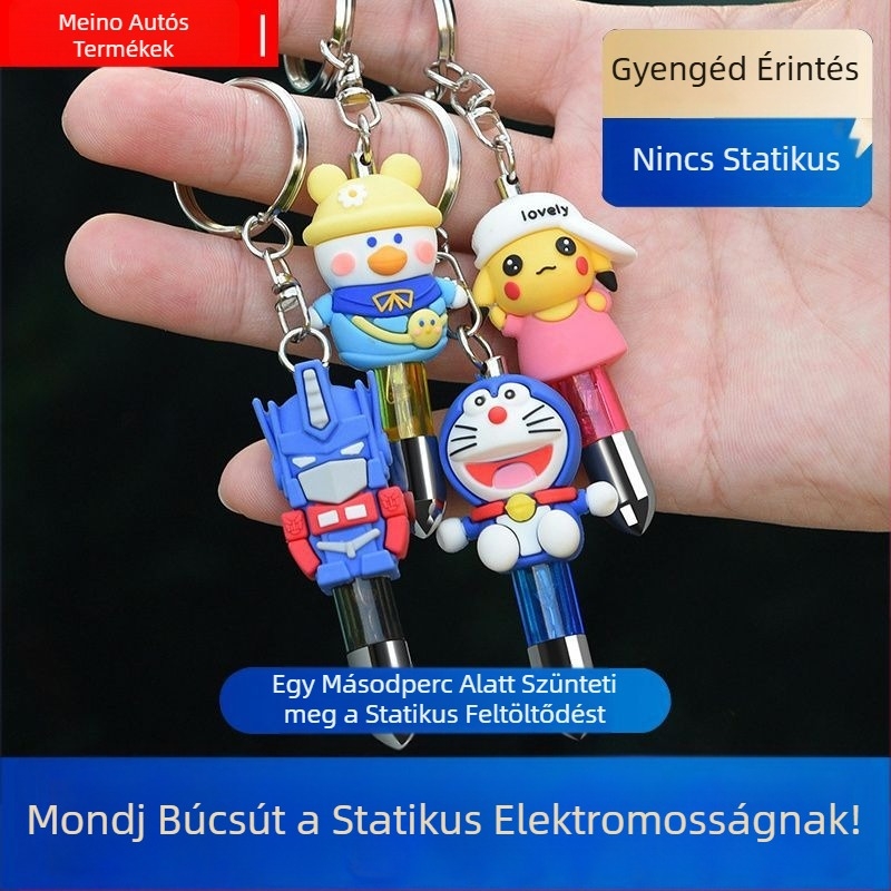 Autóban rögzíthető antistatikus eliminátor kulcstartóval – műanyag, univerzális, hosszú élettartamú