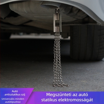 Autó elektrosztatikus eliminátor, fém földelő lánccal, 34 cm