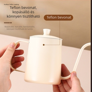Rozsdamentes acélból készült kávékanna, 600 ml, keskeny csőrrel, kézi pour-over készítéséhez