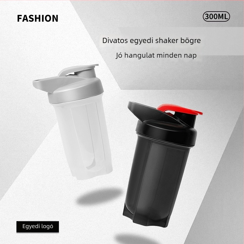 Fehérje shaker pohár személyre szabott logóval, 300 ml, PP sportos palack