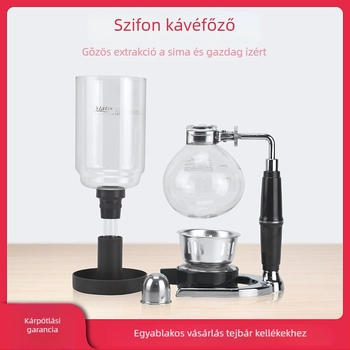 Üveg szifonos kávéfőző otthoni használatra, kézi kávéfőző, kiegészítő készlet kávéhoz