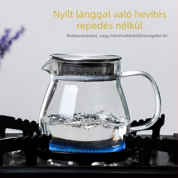 Kézzel öntött kávés kanna acél fedéllel, átlátszó boroszilikát üveg, 460 ml